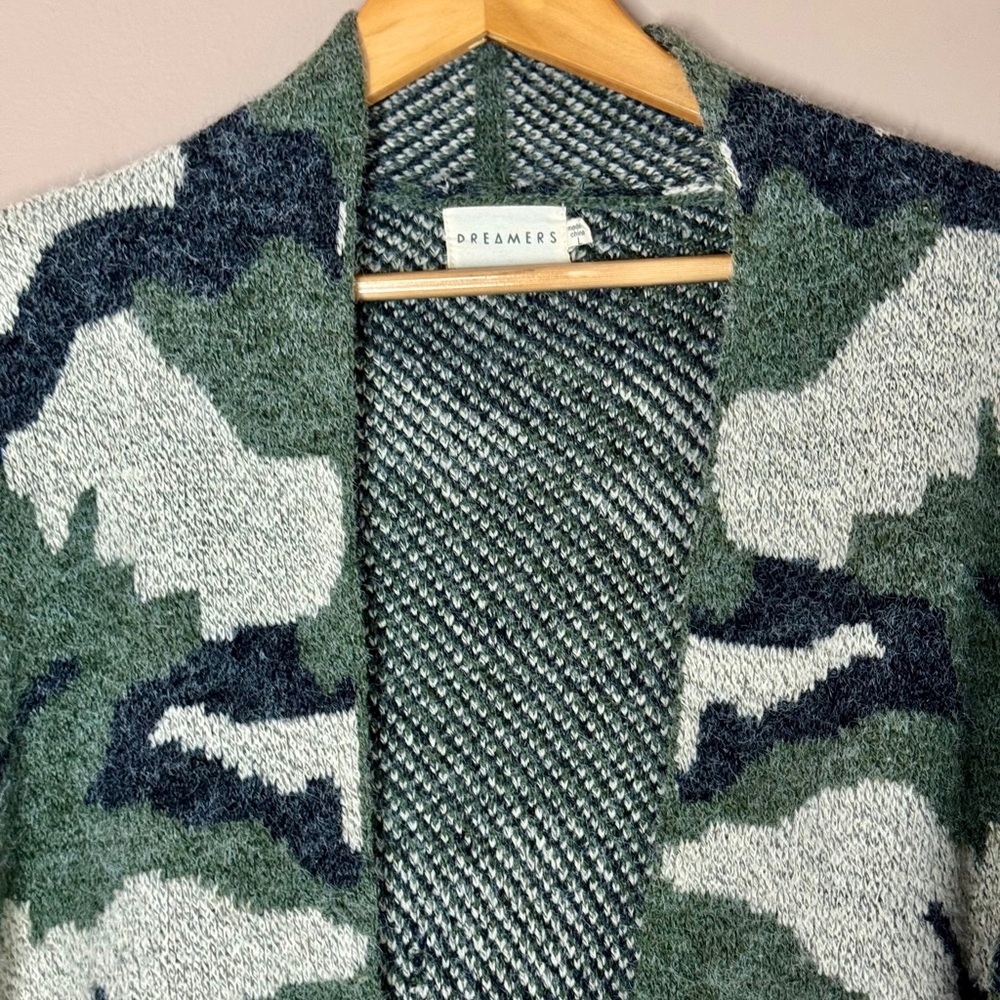 Dreamers Camouflage Open Front Long Cardigan - image 7